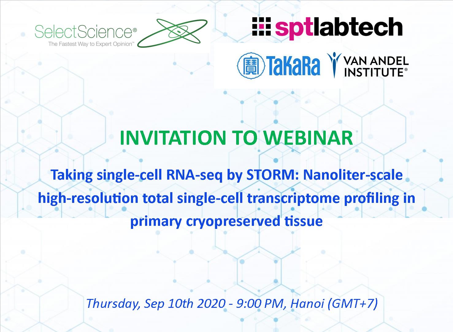 Hội thảo trực tuyến Takara Taking singlecell RNAseq by STORM